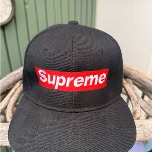 Supreme Black Hat with Red Logo